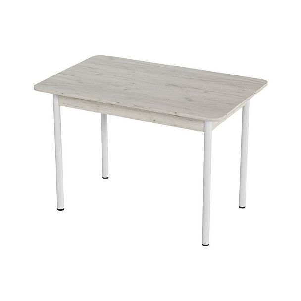 Стол Лион 1 ЛДСП (Подстолье прямое белое) НЕ ВЫБИРАТЬ Дуб крафт белый - Вид 1