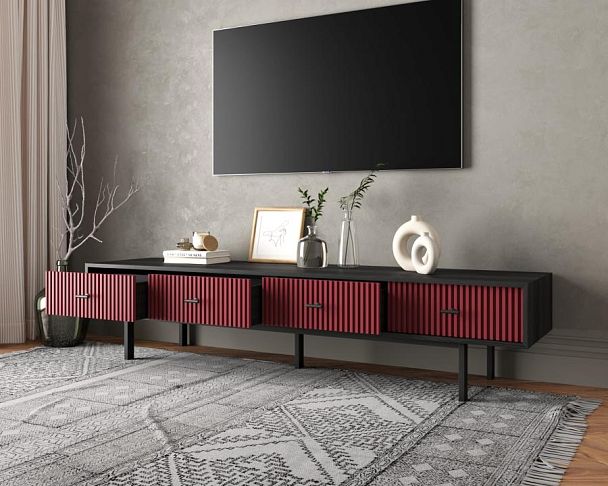 Комод с четырьмя ящиками под TV Emerson арт EM06/red/L - Вид 2