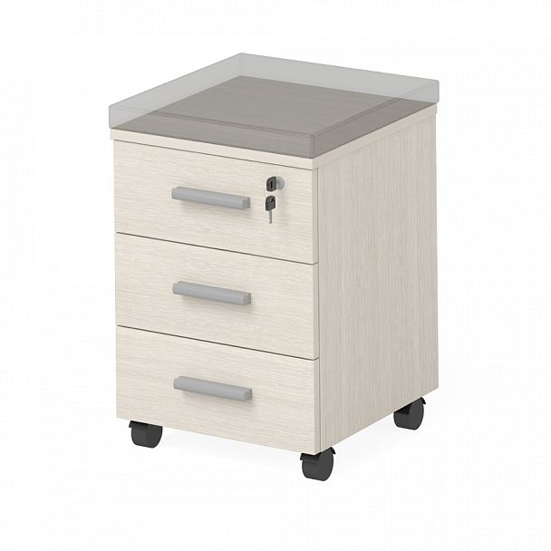 Тумба мобильная (комплектуется мягкой съёмной подушкой) "Тандем-А"  ПК-ТНА-ТММ43Х47/Я3/Э-В1-30 дуб альпийский - Вид 1