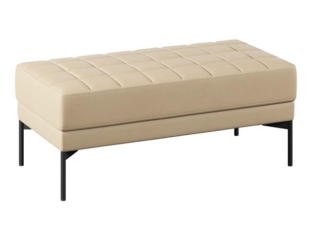 Пуф Everprof Delta двухместный Металл Черный Экокожа Бежевый - Вид 1