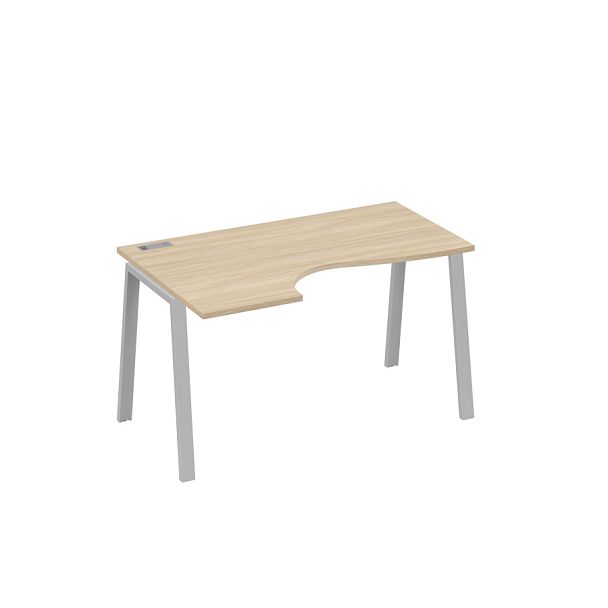 Стол эргономичный левый "Классика" на металлокаркасе TRE A4 А4 Б3 043 БП дуб скандинавский / металлокаркас серый - Вид 1