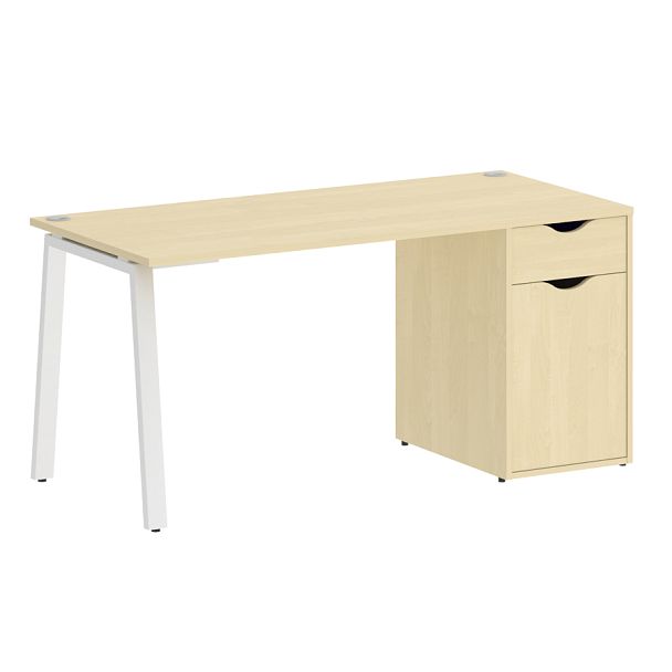 Home Office Стол письменный VR.SP-3-158.1.A Клён/Белый металл 1580*720*750 - Вид 1