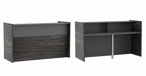 Стойка ресепшн Dali 190x75x110 эбен антрацит - Вид 1