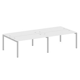 Metal System Quattro Р. ст. на 4 раб. места на П-образном м/к 50БП.СМ-4.4 Белый/Серый металл 3200*1475*750 - Фото предпросмотра