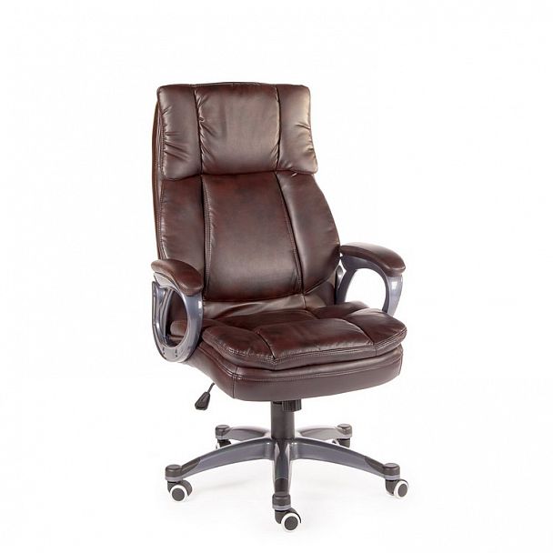 Кресло Мэдисон / (brown) серый пластик / темно-коричневая экокожа - Вид 3