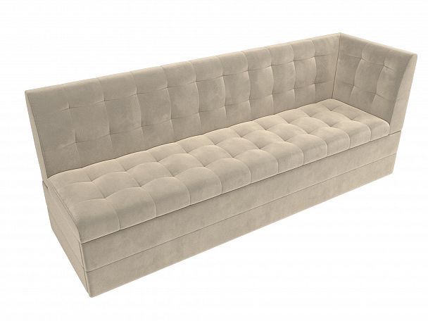 Кухонный диван Бриз с углом (полностью микровельвет бежевый) - Вид 5