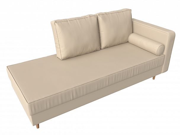 Кушетка Прайм правый (полностью экокожа бежевая) - Вид 5