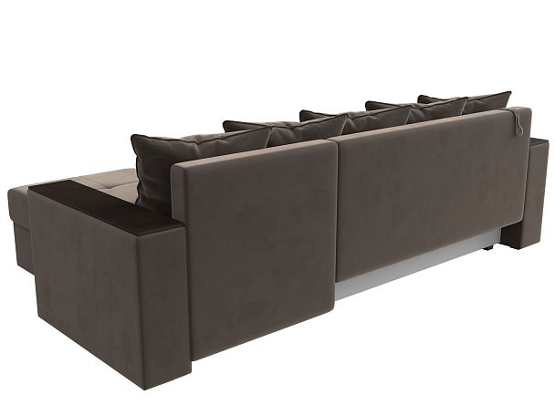 Диван угловой Дубай Лайт угол правый (полностью велюр коричневый) - Вид 6