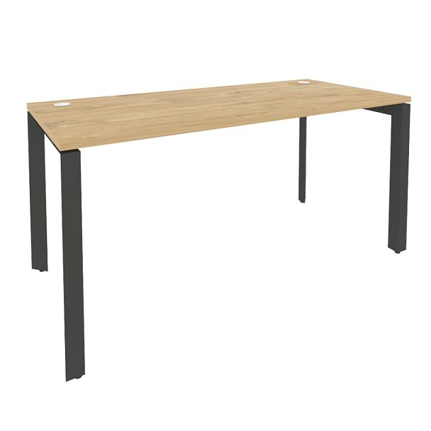 Onix Стол рабочий на П-образном м/к O.MP-SP-4.7 Тиквуд светлый/Антрацит металл 1580*720*750 - Вид 1
