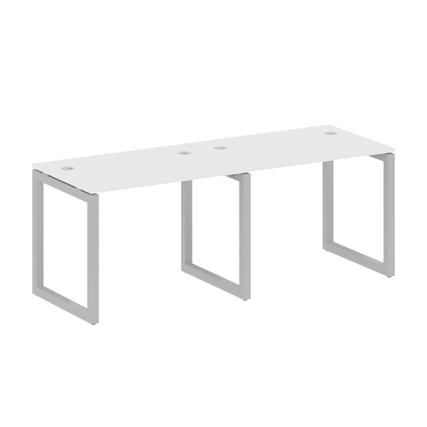 Metal System Quattro Р. ст. на 2 раб. места на О-образном м/к 50БО.СМ-2.1 Белый/Серый металл 2000*720*750 - Вид 1