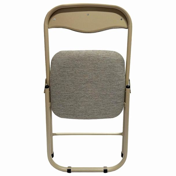 Стул складной для дома и офиса РС04, бежевый перламутровый каркас, рогожка бежевая - Вид 7