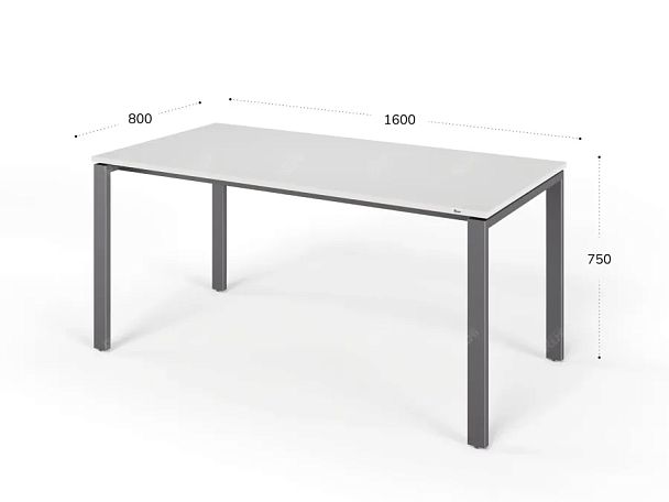 ЛАЙТ / LIGHT RLG015-16x8 Прямоугольный стол 160x80x75 Белый - Вид 2