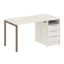 Metal System Quattro Р. ст. с тумбой на П-образном м/к 40БП.РС-СТП-1.1 Дуб наварра/Мокко металл 1412*720*750 - Фото предпросмотра