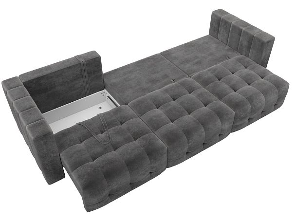 Диван прямой Лига-052 НПБ Лонг Велюр серый - Вид 9
