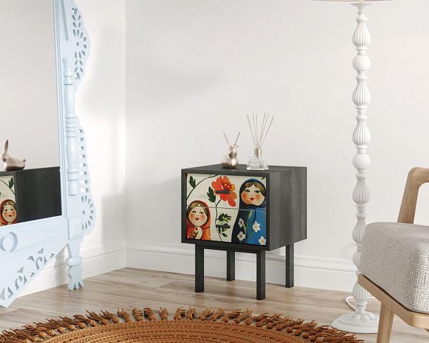 Тумбочка с двумя ящиками Emerson Матрешки арт EM16/Art04 - Вид 3