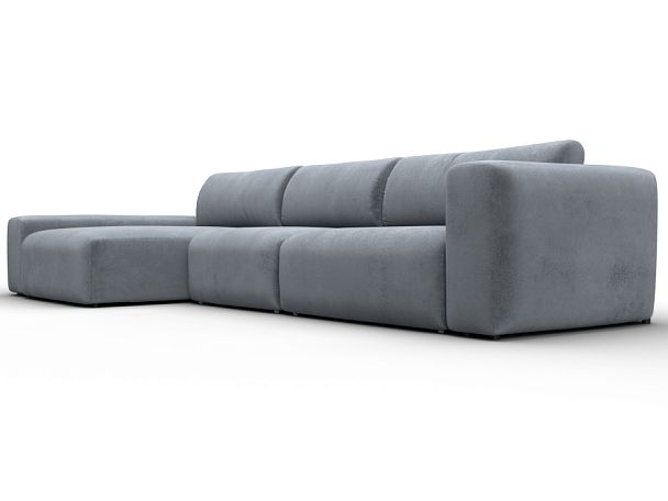 Диван угловой Лига-066 НПБ Лонг угол левый Велюр серый - Вид 3