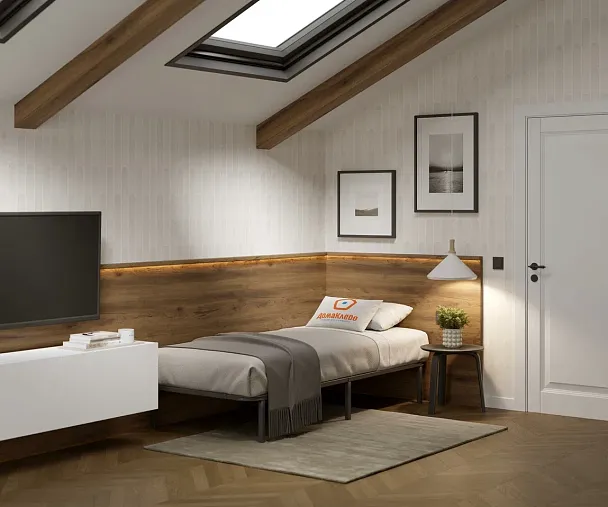 Кровать - подиум металлическая София 900*2000, цвет черный - Вид 4