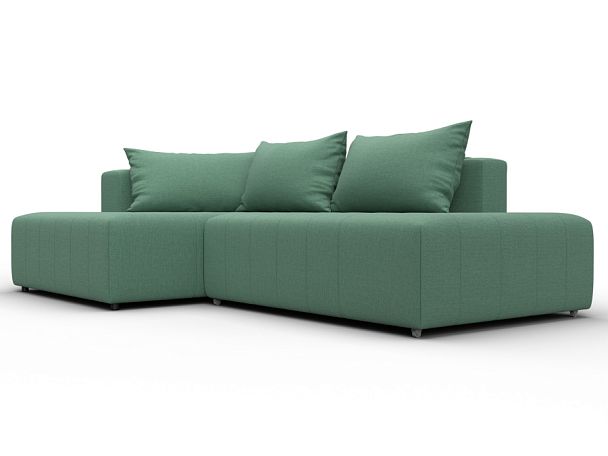 Диван угловой Лига-103 НПБ угол левый Рогожка зеленый - Вид 3