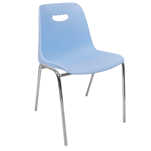 Стул Venezia (4 ножки) каркас хром, голубой, РП+ИК, стопируемый - Вид 1