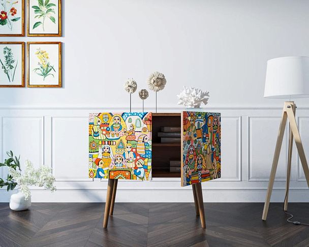 Комод на высоких ножках Berber малый 1 принт арт BB13/Print_01 - Вид 3