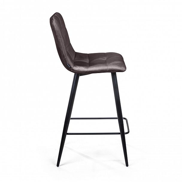 Стул полубарный UNO, бархат антрацит 14 / чёрный конус - Вид 4