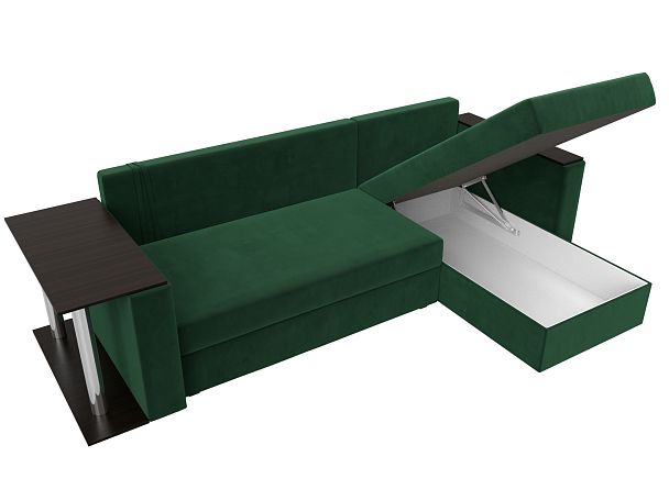Угловой диван Атланта Лайт правый (полностью велюр зеленый) - Вид 9