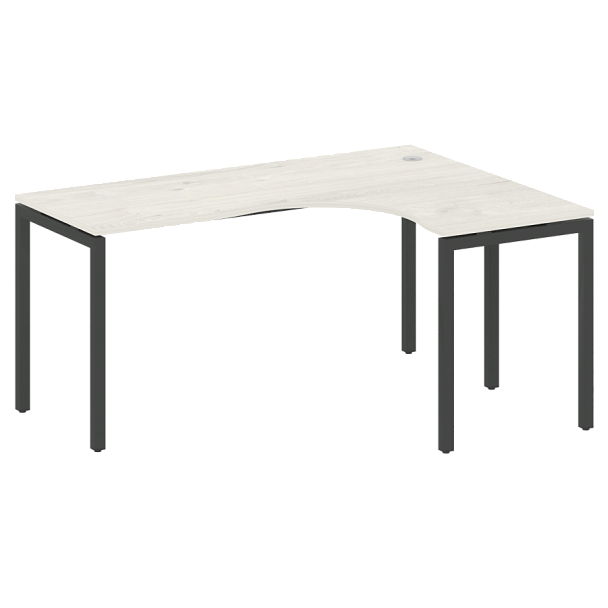 Metal System Quattro Стол криволинейный правый на П-образном м/к 40БП.СА-4 (R) Дуб наварра/Антрацит металл 1600*1200*750 - Вид 1