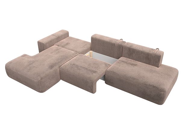 Диван угловой Лига-036 НПБ Модерн Лонг левый угол Велюр бежевый - Вид 8