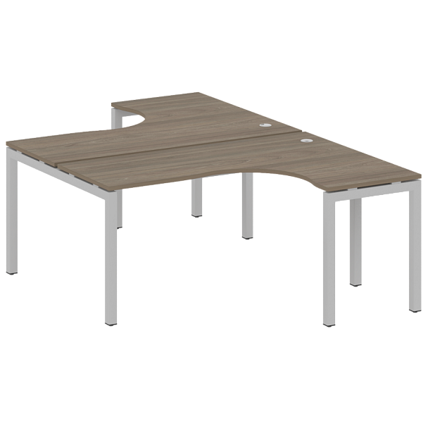 Metal System Quattro Р. ст. криволинейная на П-образном м/к 50БП.РАС-СА-2.4 Вяз/Серый металл 1600*2435*750 - Вид 1