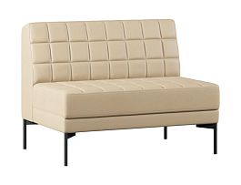 Модуль Everprof Delta двухместный Металл Черный Экокожа Бежевый - Фото предпросмотра