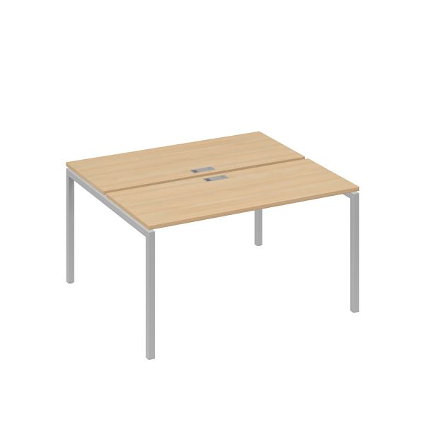 Рабочая станция на опорах DUE (2х140) A4 А4 Б2 171 БП натуральный дуб / металлокаркас серый - Вид 1