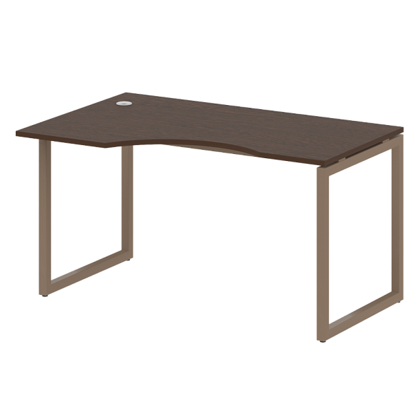 Metal System Quattro Стол криволинейный левый на О-образном м/к 40БО.СА-2 (L) Венге/Мокко металл 1400*900*750 - Вид 1