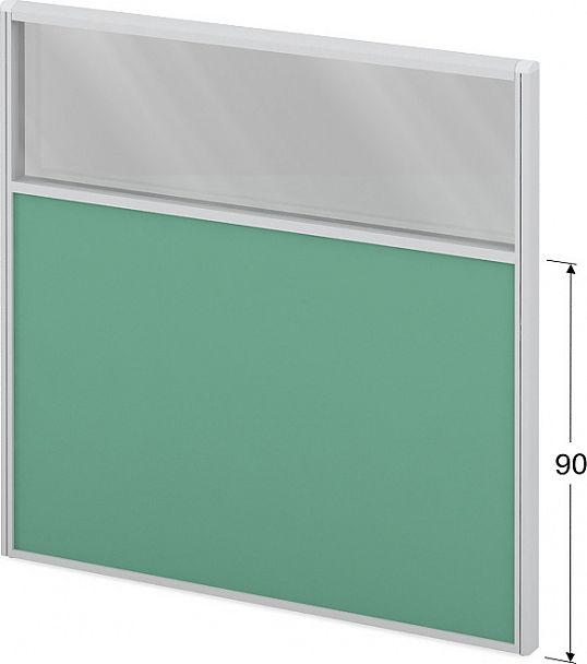 Модуль комбинированный "Мобильные офисные перегородки «Логика»" ПК-ЛГ-МДК138х140/90С/Д-В1-306 серый - Вид 1