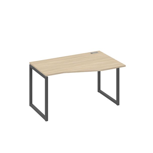 Стол эргономичный правый "Техно" на металлокаркасе QUATTRO A4 А4 Б4 064 БП дуб скандинавский / металлокаркас антрацит - Вид 1