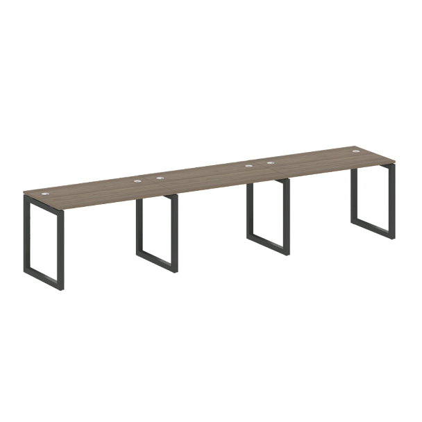 Metal System Quattro Р. ст. на 3 раб. места на О-образном м/к 50БО.СМ-3.2 Вяз/Антрацит металл 3600*720*750 - Вид 1