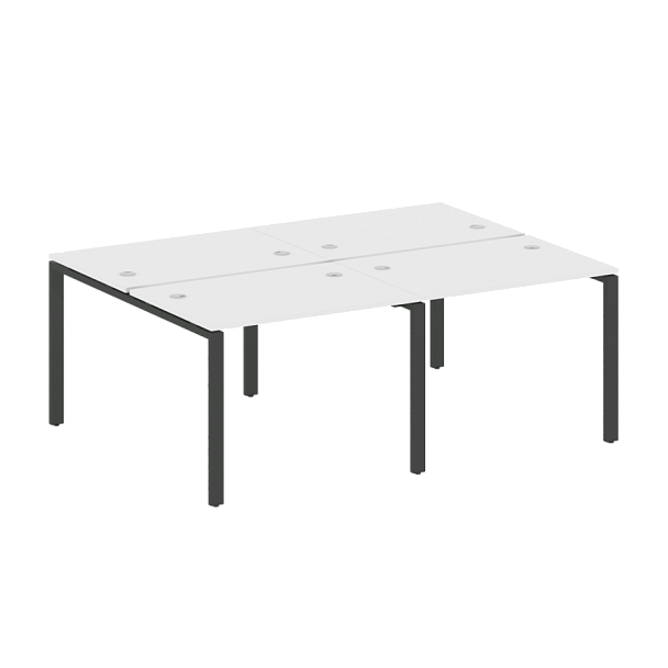 Metal System Р. ст. на 4 раб. места на П-образном м/к БП.СМ-4.1 Белый/Антрацит металл 2000*1475*750 - Вид 1