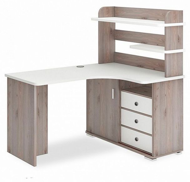 Стол компьютерный Домино СР-145 Белый/Нельсон правый - Вид 1
