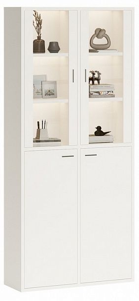 Шкаф-витрина Домино СУ(ш2в2)+2ФС+2ФГ Белый - Вид 2