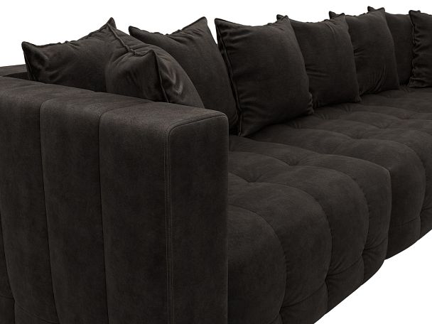 Диван прямой Лига-052 НПБ Лонг Велюр коричневый - Вид 4