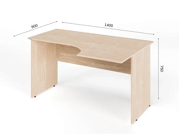 ЛАЙТ / LIGHT RLG004-14x9R Угловой стол 140x90x75 Дуб Сонома - Вид 5