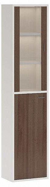 Шкаф-витрина Домино СУ(ш1в2)+1ФГ+1ФС Белый/Шамони - Вид 1