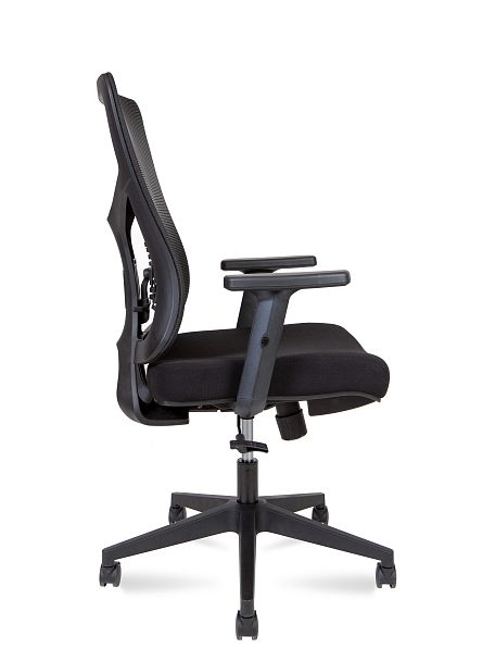 Кресло офисное  Asper LB / черный пластик  / черная сетка / черная ткань - Вид 3