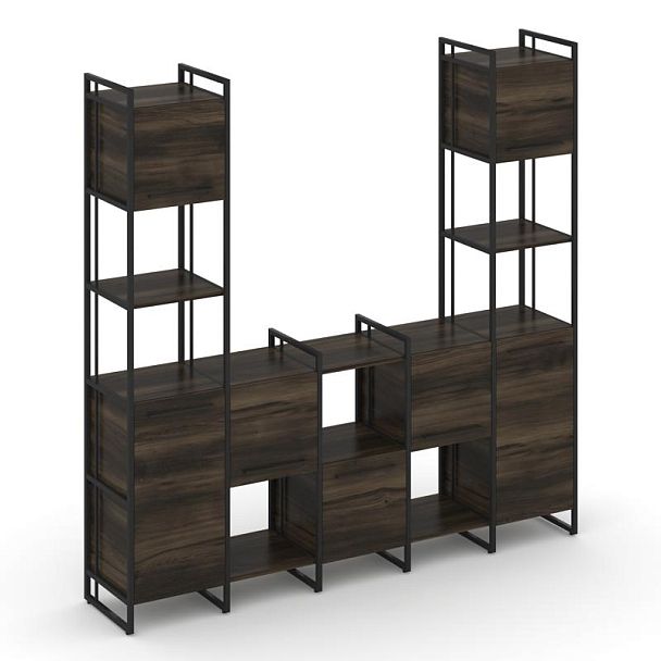 Rift Шкаф комбинированый RF.NS-001 Дуб Мали/Металл Черный 2020*396*2010 - Вид 1