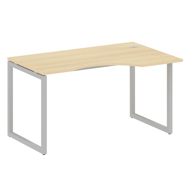 Metal System Quattro Стол криволинейный правый на О-образном м/к 40БО.СА-2 (R) Акация/Серый металл 1400*900*750 - Вид 1