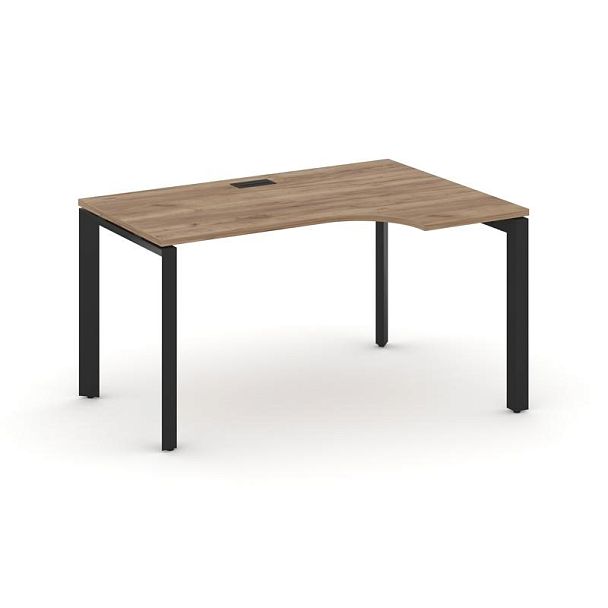 Style Project Next Стол рабочий эргономичный SN-59P.SPA-022(R) Дуб Табак/Металл Черный/Черный Заглушка 1580*800/980*750 - Вид 1