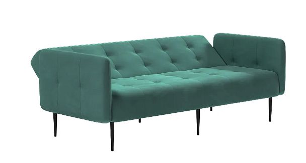 Monaco диван-кровать прямой с подлокотниками, трехместный, бархат 87 - Вид 4