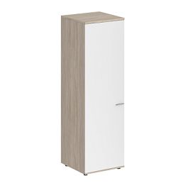 Гардероб Sigma 600х600х1955, з.ст ЛДСП 16 мм, левый / корпус: дуб светлый; фасад: белый - Фото предпросмотра