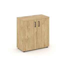 Стайл Проджект Шкаф низкий широкий SN.STS.E-301 Тиквуд Светлый/Черный Ручки 796*400*833 - Фото предпросмотра