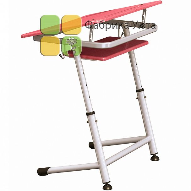 Парта "Премьера 1Р" с полочкой и углом наклона столешницы, рег. (3-7 гр) - Вид 3