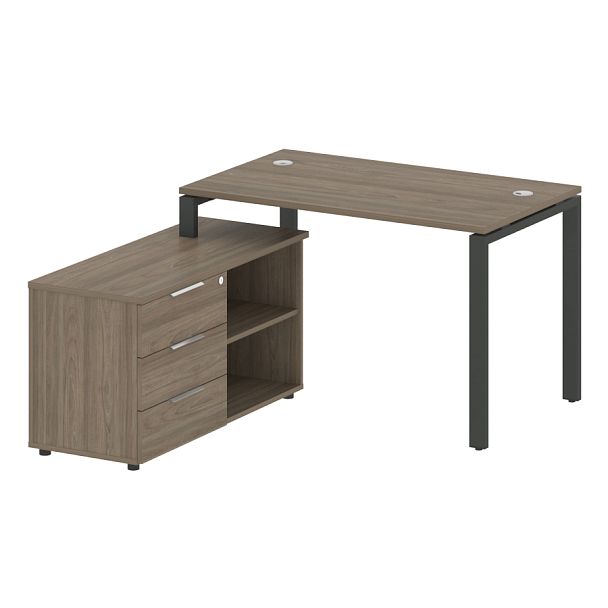 Metal System Р. ст. с тумбой на П-образном м/к БП.РС-СТС-2.2 (L) Вяз/Антрацит металл 1300*1520*750 - Вид 1